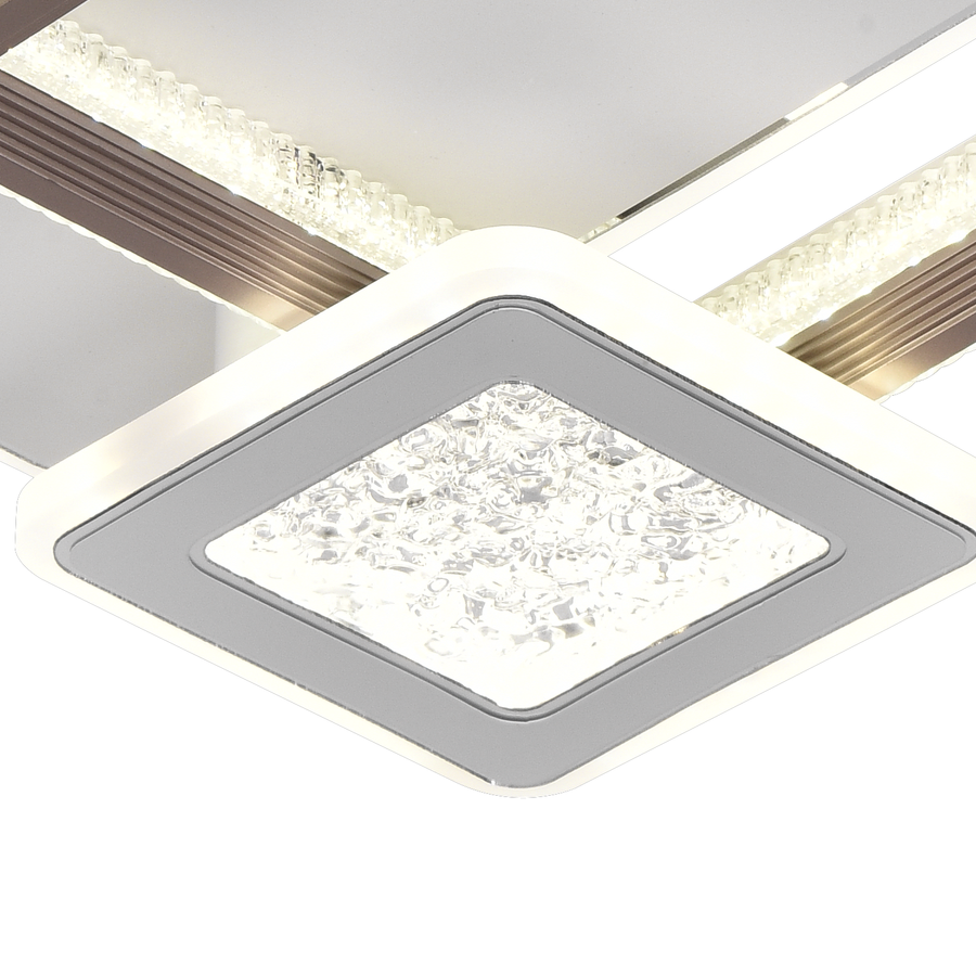 NYXORA LED Πολυέλαιος 51W, 3 Τετράγωνα, Κρύο/Ζεστό/Ουδέτερο φως, Μαύρο