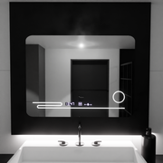 Ο ορθογώνιος καθρέφτης LED 80x60cm Fortaleza Motionglow Marcello Defrosting System Thermometer και Cosmetic Wolf Clock