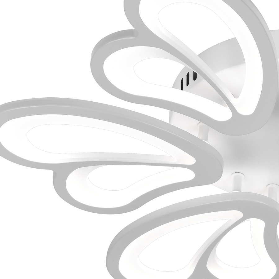 Πολυέλαιος LED με τηλεχειριστήριο BLOSSOM 78W, 6 Πέταλα, Διάμετρος 60cm, Κρύο/Ζεστό/Ουδέτερο φως, Ρυθμιζόμενο, Λευκό