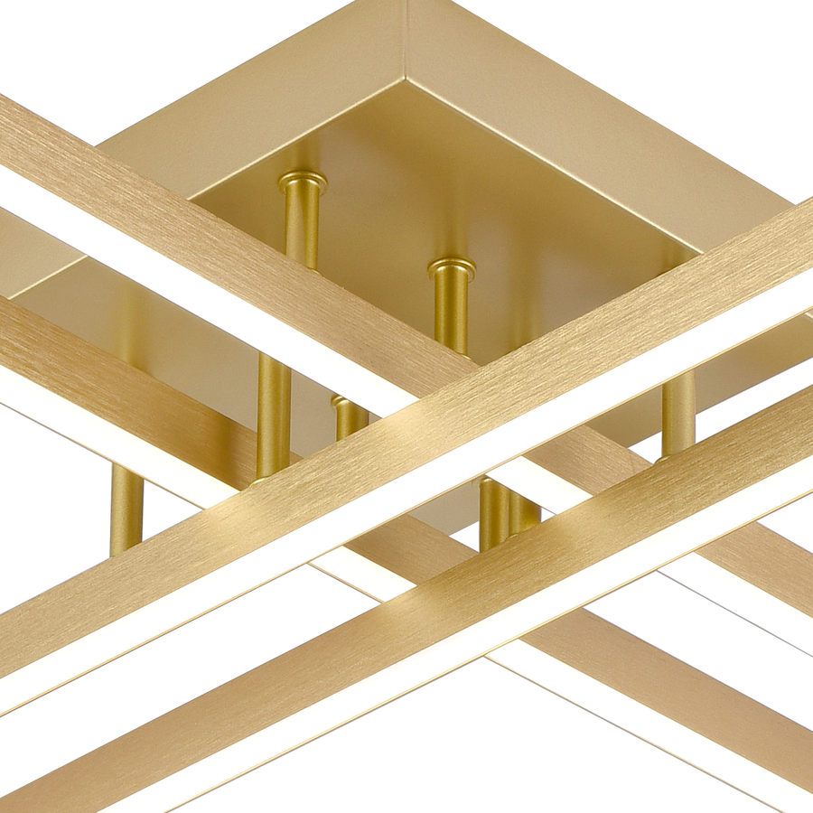 Πολυέλαιος LED με Τηλεχειριστήριο LINEX, 54W, Light 3000K/4000K/6000K, Dimmable, Gold