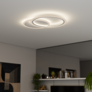 LED πολυέλαιος με τηλεχειριστήριο Lucy, 40W, 2 κύκλοι, κρύο/ζεστό/ουδέτερο φως, δοκός, λευκό