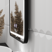 Mirror LED ορθογώνιο 90x75cm Edge Edge Luminous Touch System, Black Frame