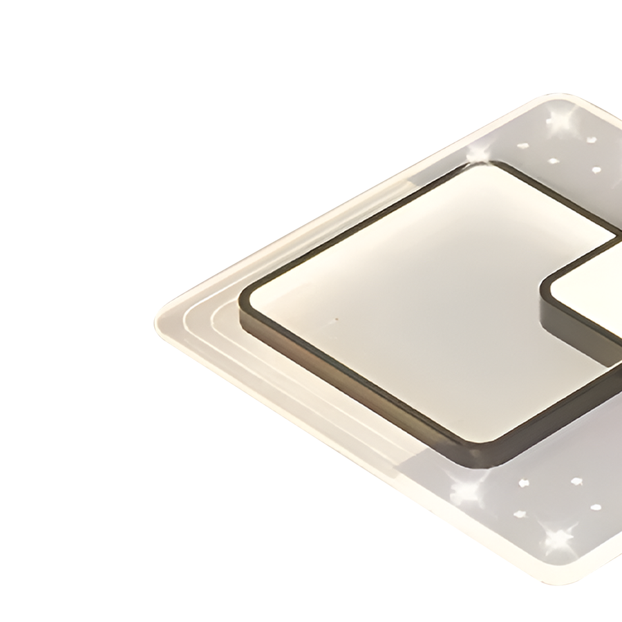 Πολυέλαιος LED με τηλεχειριστήριο SERPENTA 125W, Τετράγωνο, Κρύο/Ζεστό/Ουδέτερο φως, Ρυθμιζόμενο, Μαύρο