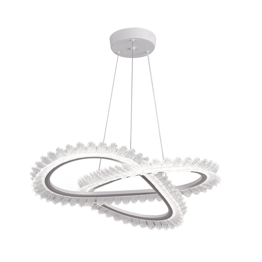 Lulus LED Prism Luminis, Crystal and Metal, 4 κύκλοι, Dimable, ρυθμιζόμενο ύψος, κρύο/ζεστό/ουδέτερο φως, πολυτελές φωτισμό