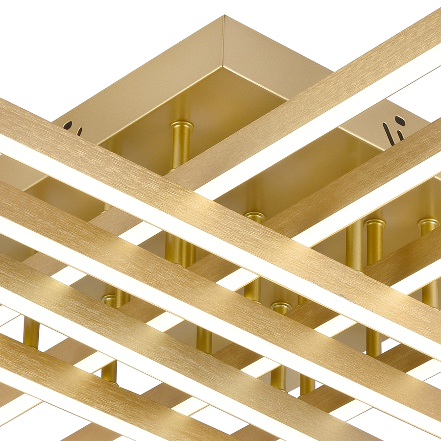 Πολυέλαιος LED με Τηλεχειριστήριο LINEX, 109W, Light 3000K/4000K/6000K, Dimmable, Gold
