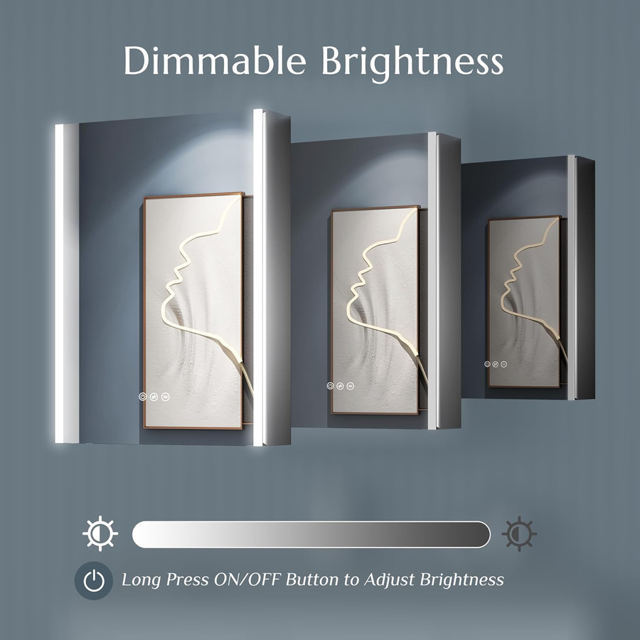 Emilia Closet με LED Mirror DBP121 51x71 White