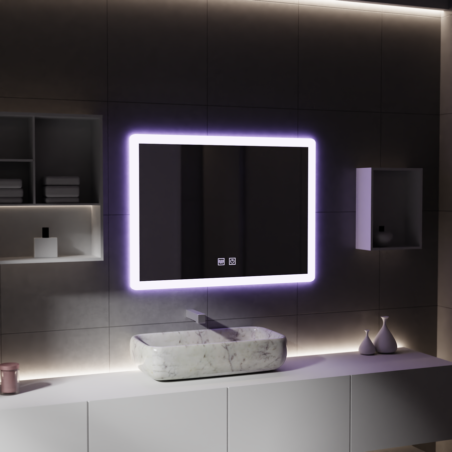 Mirror LED Touch Alecsidra System Disposition 80x60cm
