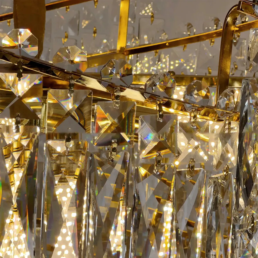 Chandelier Crystal Topkapi Eleganza 8x E14, διάμετρος 49cm, γυαλιστερό χρυσό, ρυθμιζόμενο ύψος