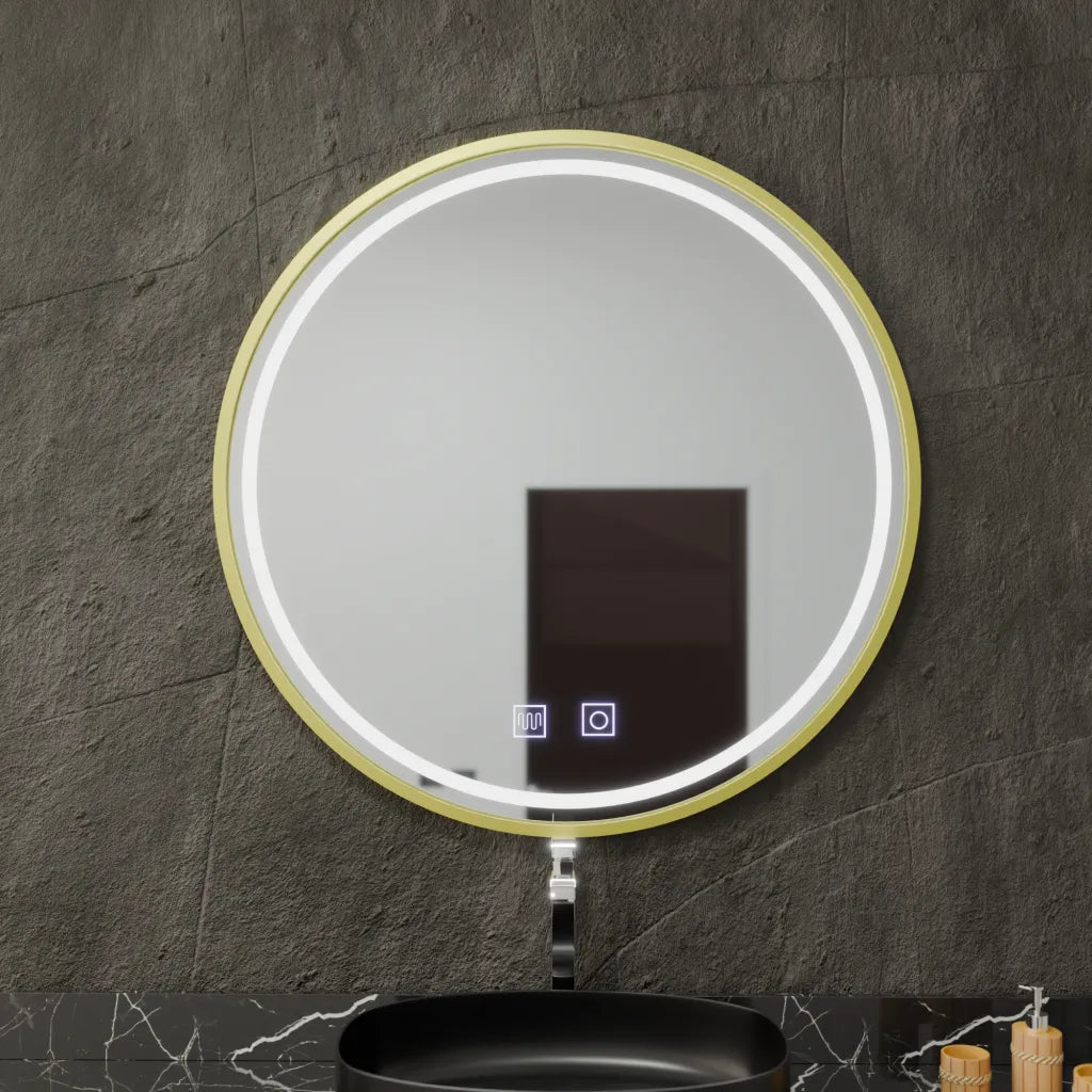 Mirror LED γύρο 70cm Touch Glanz System Decrost Rama Rose Gold Brudged