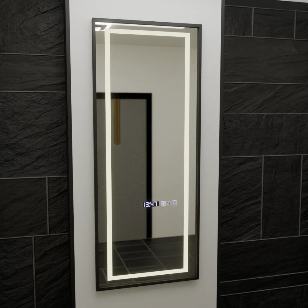 Mirror LED Rectangula 60x150cm Bianca Αισθητήρας ραντάρ Marcello Ρολόι και θερμόμετρο Dimable