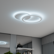 LED πολυέλαιος με τηλεχειριστήριο Lucy, 40W, 2 κύκλοι, κρύο/ζεστό/ουδέτερο φως, δοκός, λευκό