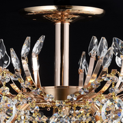 Candelabru Cristal CC9313/5FGD, 5x E14, Diametru 49cm, Auriu