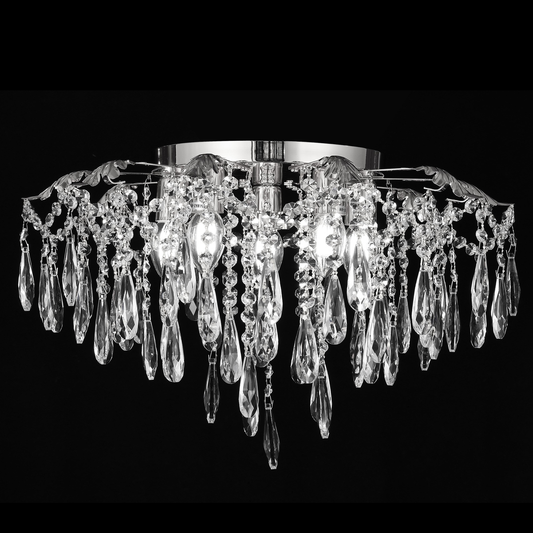 Crystal Chandelier CC9221/5CH, 5x E14, Διάμετρος 48cm, Γυαλιστερό Chrome