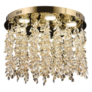 Crystal LED Chandelier LLC213/550GD Στρογγυλός, 30W, Κρύο/Ζεστό/Ουδέτερο φως, Κρύσταλλοι, Γυαλιστερό χρυσό