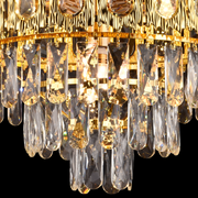 Crystal Chandelier BELVEDERE Nobile 5xE14, Διάμετρος 40cm, Γυαλιστερό Χρυσό, Ρυθμιζόμενο Ύψος