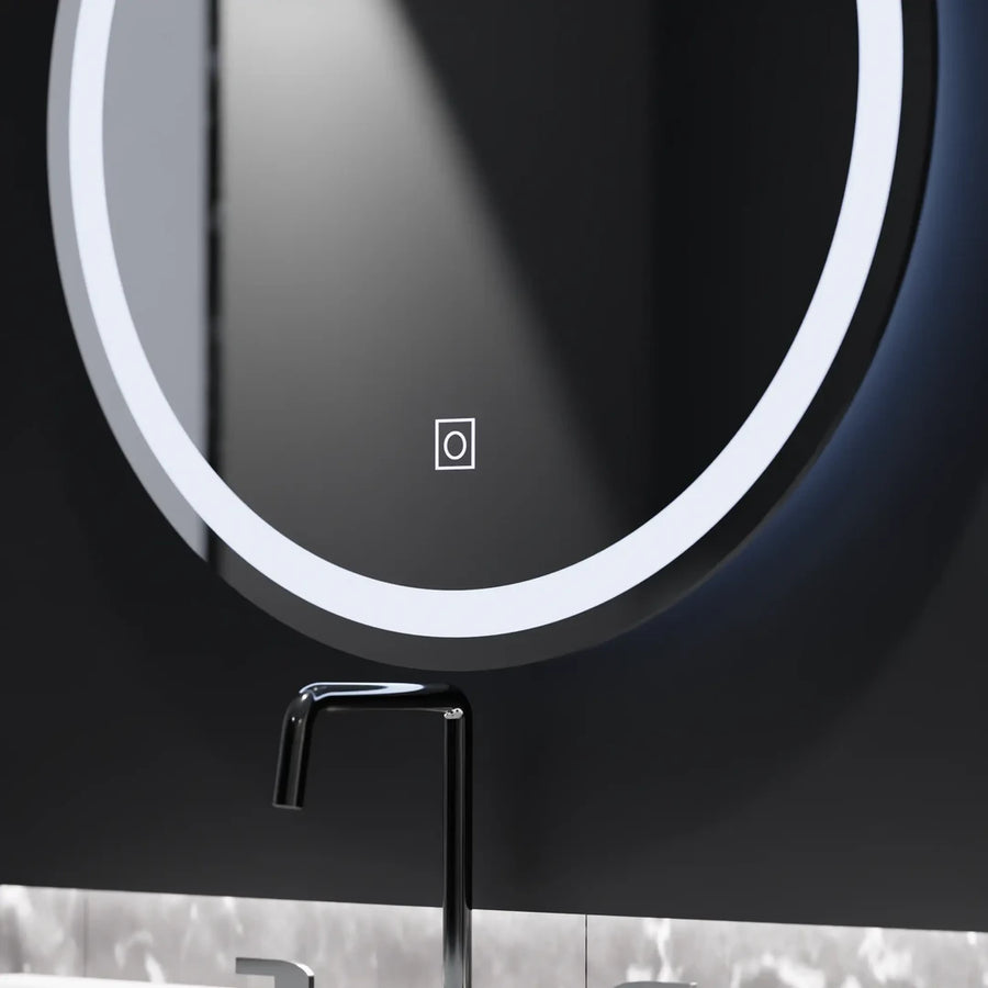 Στρογγυλός καθρέφτης LED, 70cm, Basic Touch