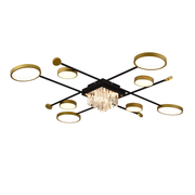 LED πολυέλαιος με τηλεχειριστήριο, Ramo, 46W, μαύρο χρυσό