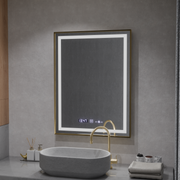 Mirror LED ορθογώνιο 60x80cm Verite Royale Gold Motionglow Marcello Dimable Clock Disrosting System