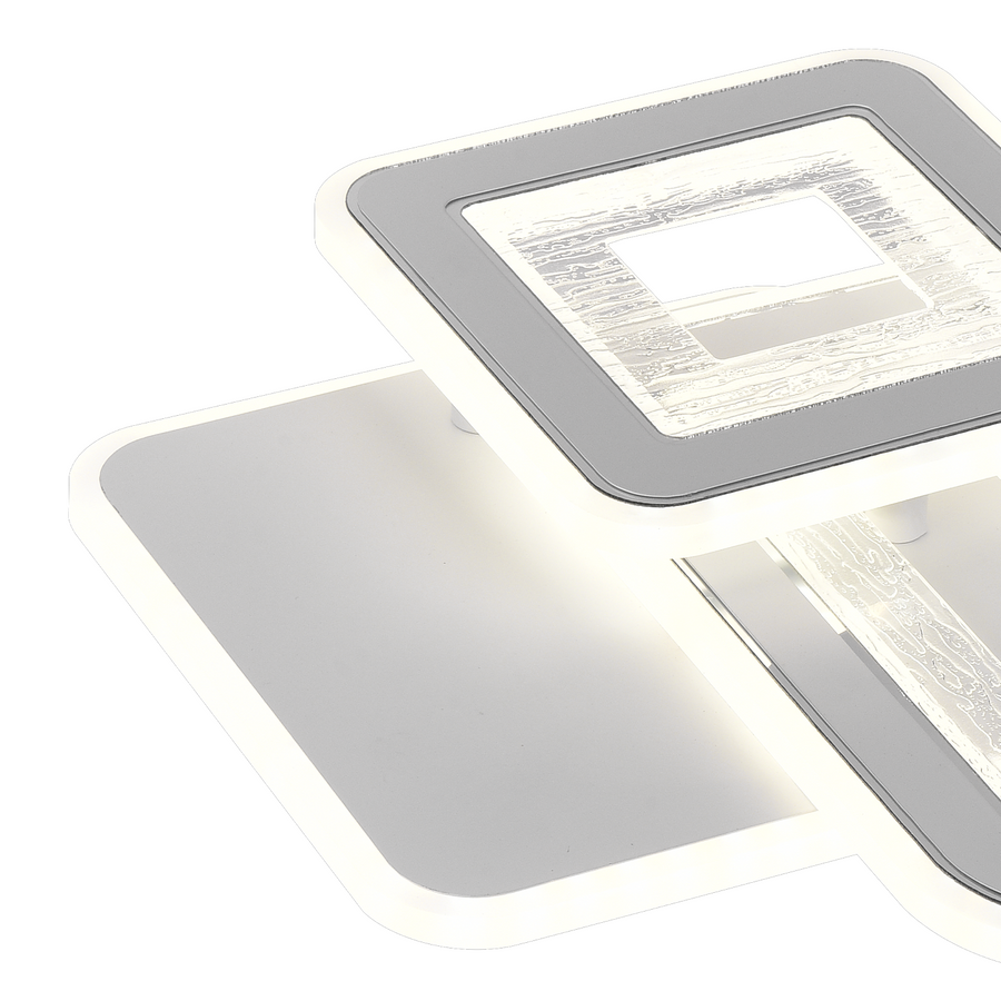 Πολυέλαιος LED SQUARE 53W, 3 Τετράγωνα, Κρύο/Ζεστό/Ουδέτερο φως, Λευκό