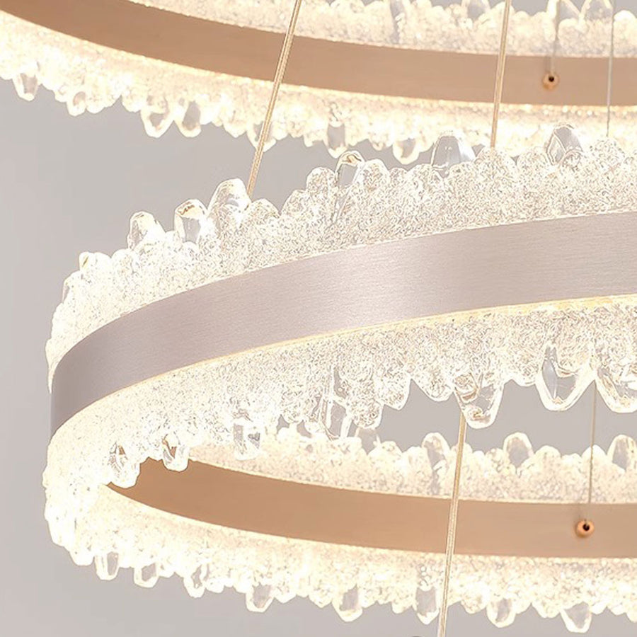 Κρεμαστός πολυέλαιος LED με Τηλεχειριστήριο FOSCO Duo 126W, Κρύο/Ζεστό/Ουδέτερο φως, Ρυθμιζόμενο, Ρυθμιζόμενο ύψος, Χρυσό