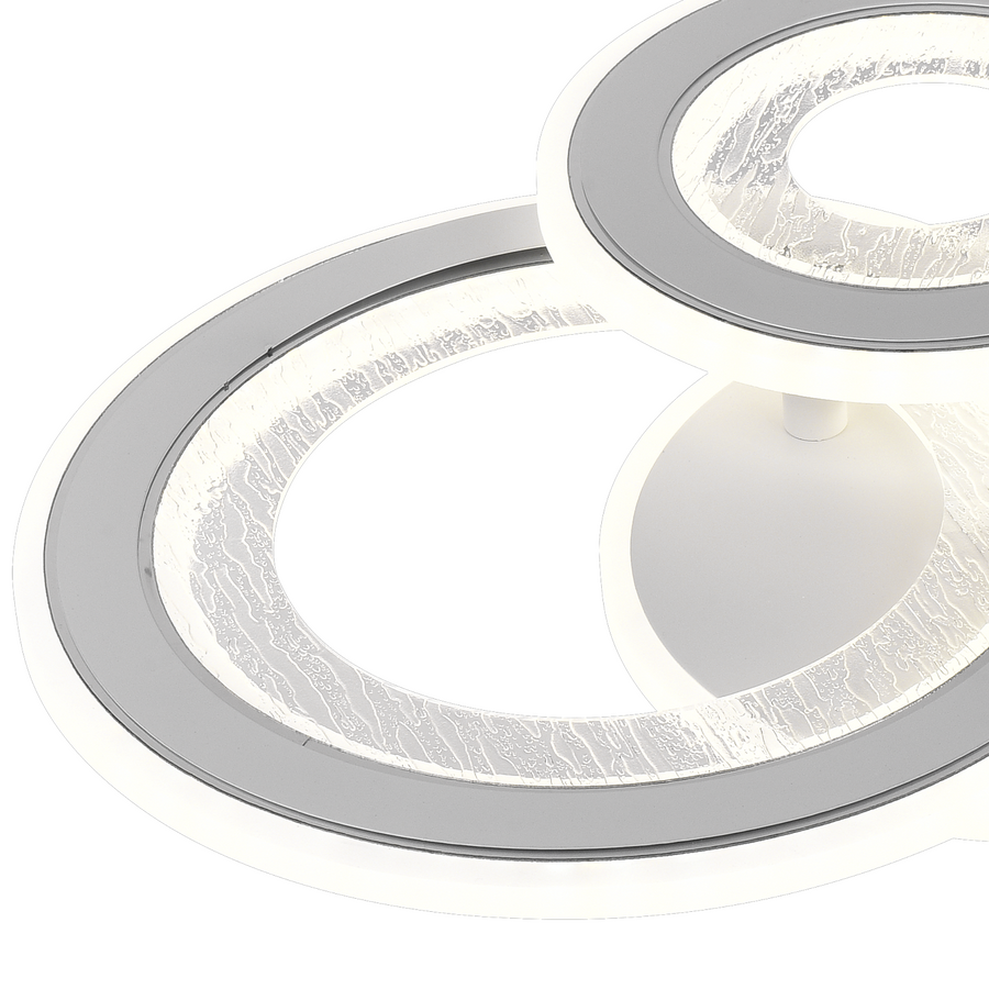 ΤΕΤΡΑΓΩΝΟΣ LED Πολυέλαιος 36W, 3 Κύκλοι, Κρύο/Ζεστό/Ουδέτερο φως, Λευκό