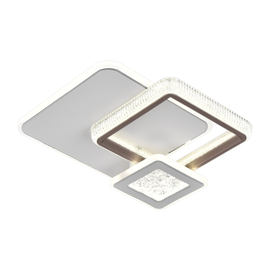 NYXORA LED Πολυέλαιος 51W, 3 Τετράγωνα, Κρύο/Ζεστό/Ουδέτερο φως, Μαύρο