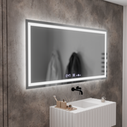 Ορθογώνιο LED Mirror 120x60cm Verite Motionglow Marcellow Dimable Clock Disrosting System