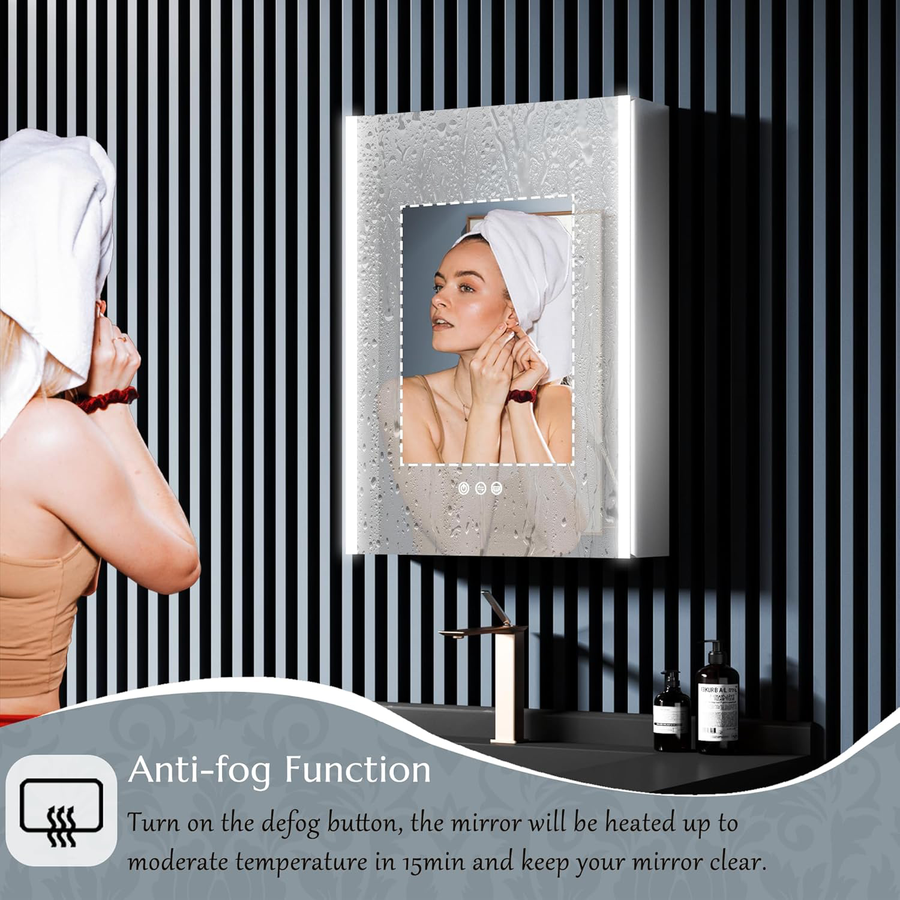 Emilia Closet με LED Mirror DBP121 51x71 White