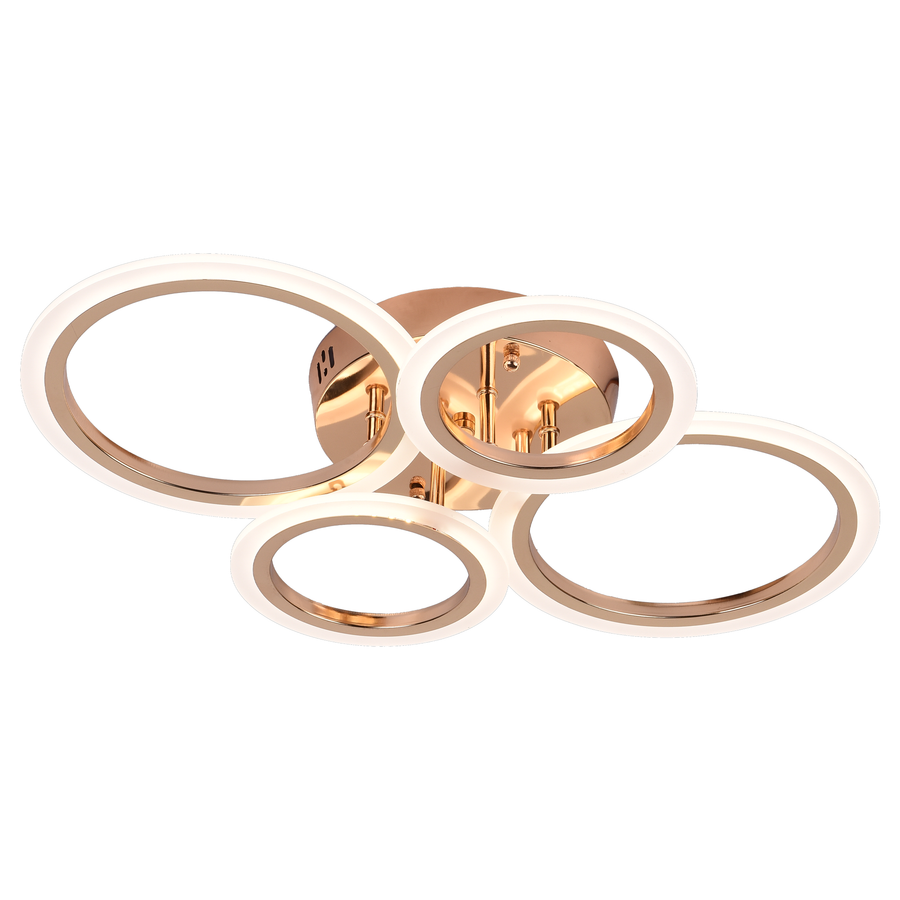 Πολυέλαιος LED με τηλεχειριστήριο BETTY 44W, 4 κύκλοι, κρύο/ζεστό/ουδέτερο φως, ρυθμιζόμενο, γυαλιστερό χρυσό