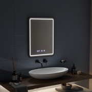 LED Touch Gerhard Mirror System, ρολόι και θερμοκρασία 60x80 cm Black BrushD πλαίσιο