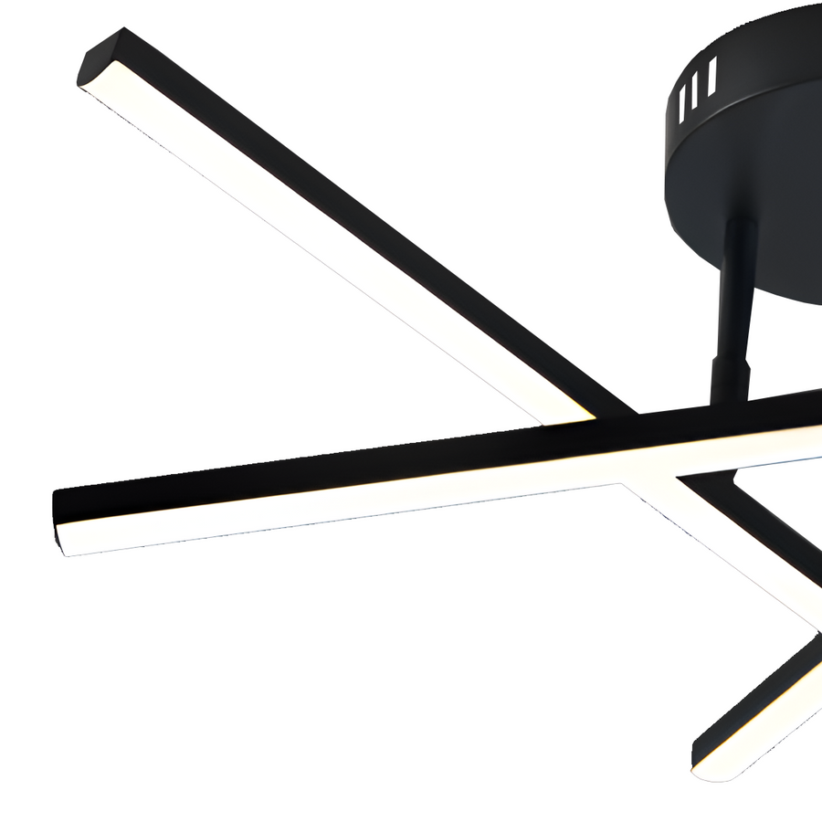 Πολυέλαιος LED με τηλεχειριστήριο 40W, 3 Στοιχεία, Γραμμικό, Κρύο/Ζεστό/Ουδέτερο φως, Ρυθμιζόμενο, Μαύρο