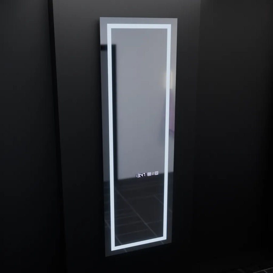 Mirror LED ορθογώνιο 45x140cm GIULIA Sensor Radar Marcello Dishantic Clock System