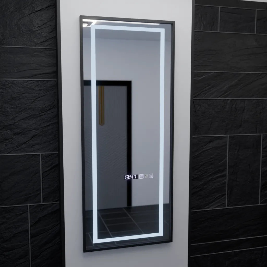 Mirror LED Rectangula 60x150cm Bianca Αισθητήρας ραντάρ Marcello Ρολόι και θερμόμετρο Dimable