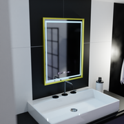 Ορθογώνιος καθρέφτης LED 50x70cm Verite Royale Gold Motion Glow Marcello Dimable Clock Discosting System