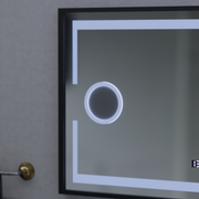 LED Mirror Motion Glow Sensor Domingo με συνάρτηση απόψυξης απόψυξης 120x65 cm κρύο/ζεστό/ζεστό φως, μαύρο βουρτσισμένο πλαίσιο, συλλογή Marcello Funghi