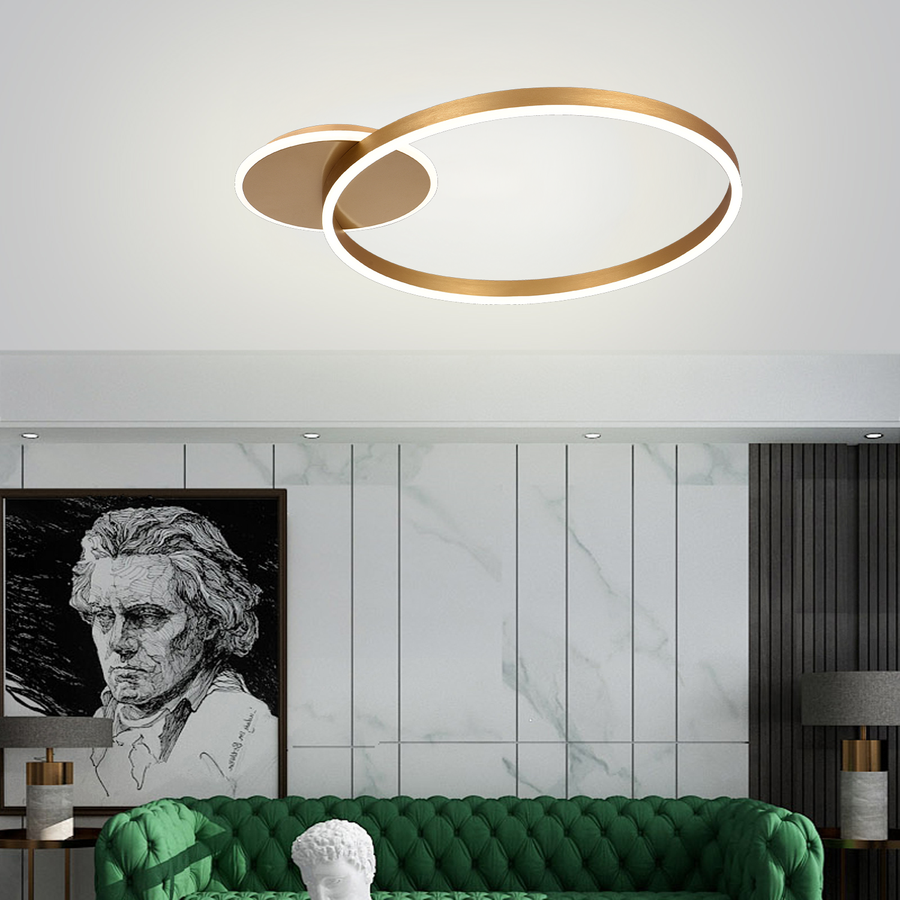 Πολυέλαιος LED με τηλεχειριστήριο ELISABETH 47W, Κρύο/Ζεστό/Ουδέτερο φως, Ρυθμιζόμενο, Γυαλιστερό χρυσό