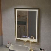 Mirror LED ορθογώνιο 60x80cm Verite Royale Gold Motionglow Marcello Dimable Clock Disrosting System