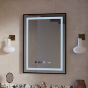 Mirror LED ορθογώνιο 60x80cm Verite Majeste Noir Motion Glow Marcello Ρολόι και θερμόμετρο Dimable