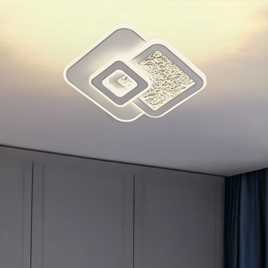 Πολυέλαιος LED KOMPACTO 57W, 3 Τετράγωνα, Κρύο/Ζεστό/Ουδέτερο φως, Λευκό