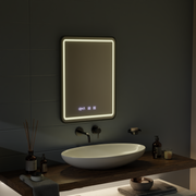 LED Touch Gerhard Mirror System, ρολόι και θερμοκρασία 60x80 cm Black BrushD πλαίσιο