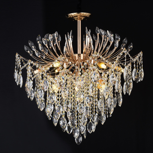 Crystal Chandelier CC9313/12FGD, 12x E14, Διάμετρος 49cm, Χρυσός