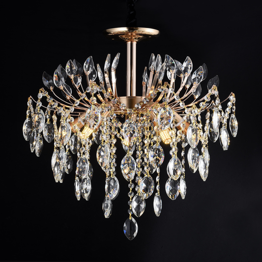 Crystal Chandelier CC9313/5FGD, 5x E14, Διάμετρος 49cm, Χρυσός