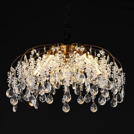 Crystal Chandelier CC9321/5FGD, 5x E14, Διάμετρος 49cm, Χρυσός