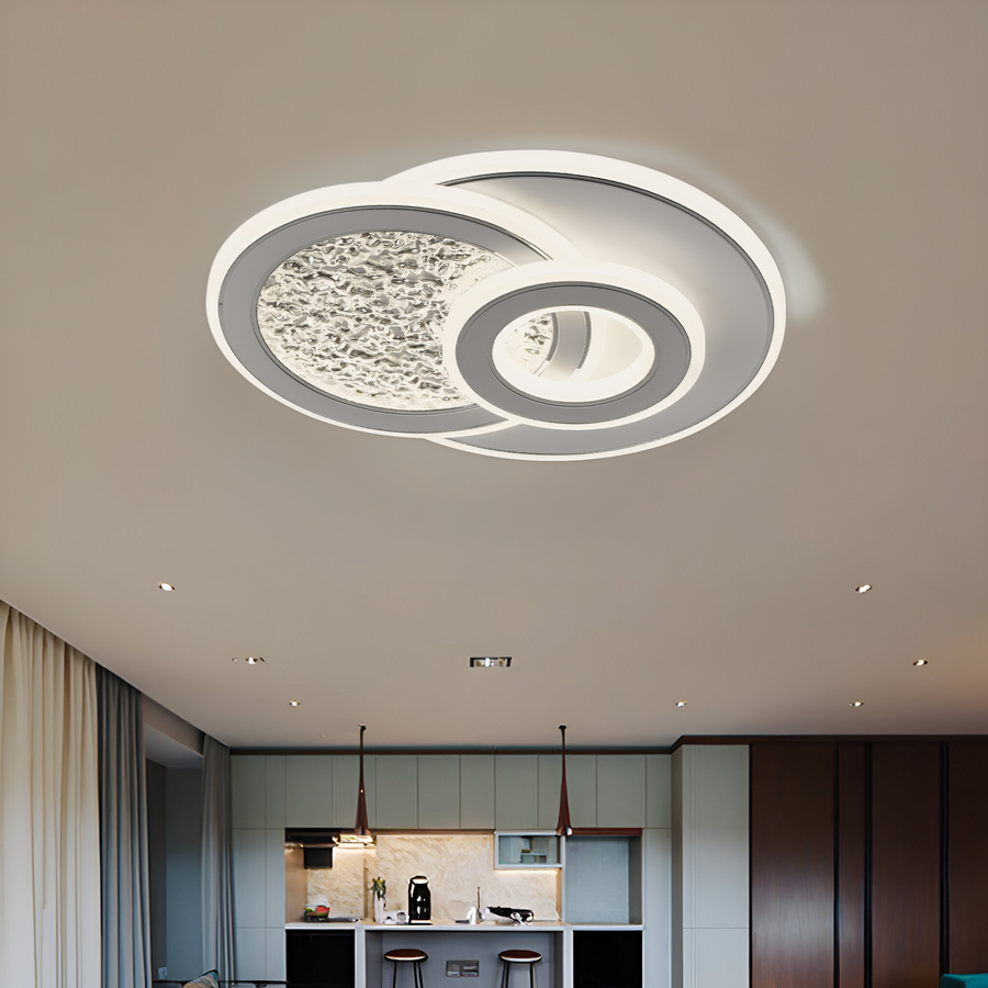 KOMPACTO LED Πολυέλαιος 34W, 3 Κύκλοι, Κρύο/Ζεστό/Ουδέτερο φως, Λευκό