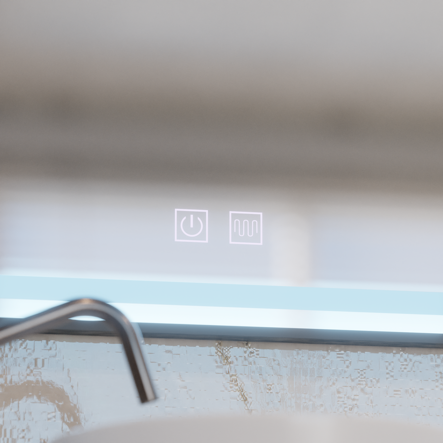 Ορθογώνιος καθρέφτης LED 80x60cm – Edge LUMINOUS Touch De-fogging System, Μαύρο πλαίσιο