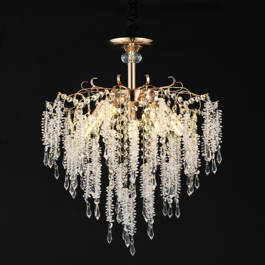 Crystal Chandelier CC9323/5FGD, 5x E14, Διάμετρος 49cm, Χρυσός
