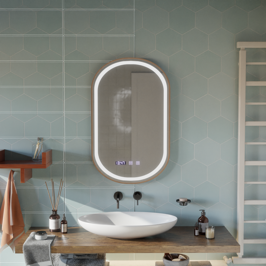 LED Touch Mirror Import System 50x80 cm Rose Gold Frame