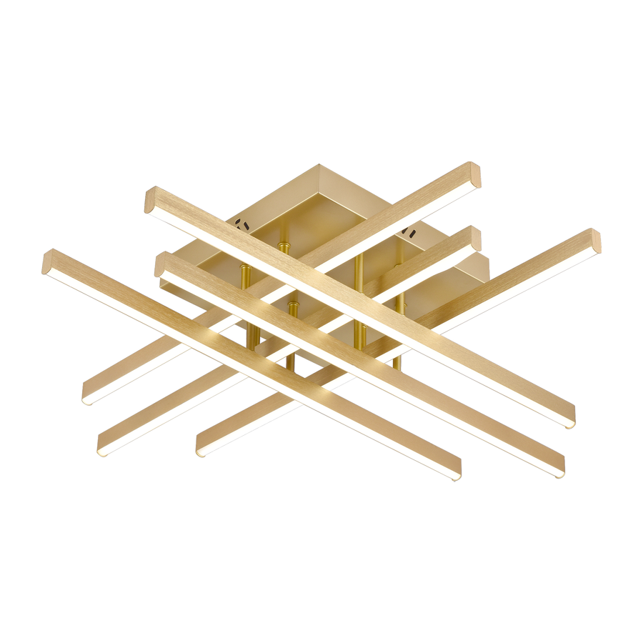 Πολυέλαιος LED με Τηλεχειριστήριο LINEX, 83W, Light 3000K/4000K/6000K, Dimmable, Gold