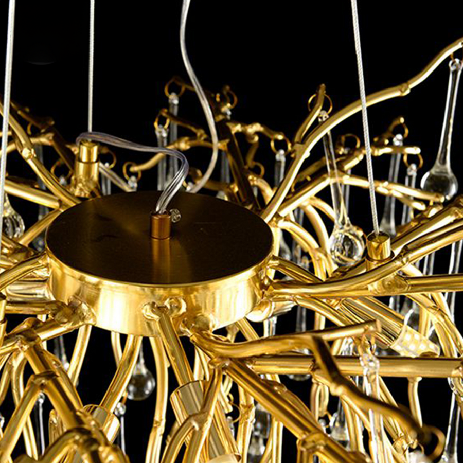 Crystal πολυέλαιος Waltz Rhapsody, 9x G9, χρυσός, 60cm, ρυθμιζόμενο ύψος