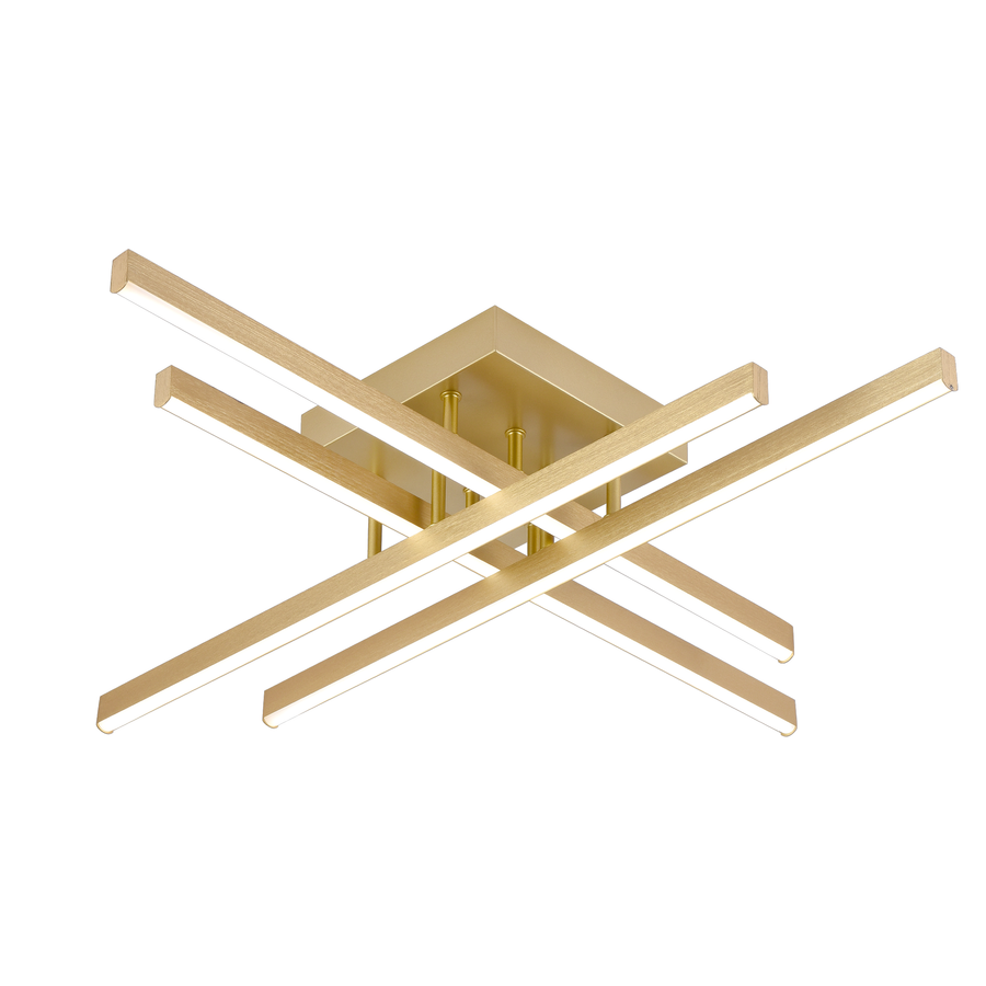 Πολυέλαιος LED με Τηλεχειριστήριο LINEX, 54W, Light 3000K/4000K/6000K, Dimmable, Gold